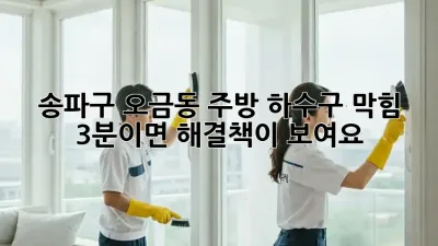 송파구 오금동 주방 하수구 막힘? 3분이면 해결책이 보여요!